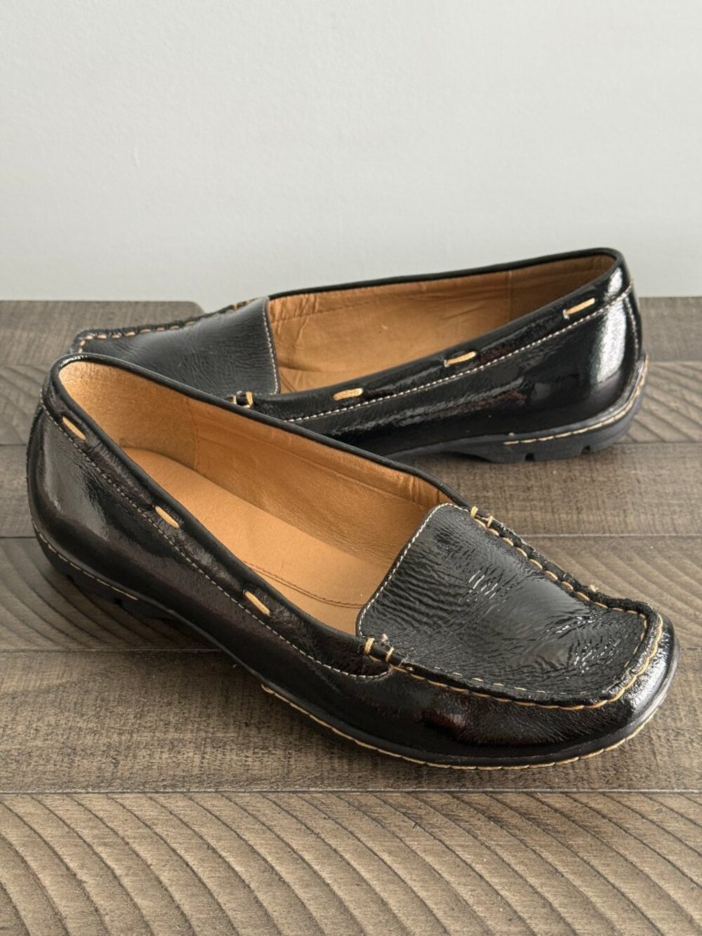 Bjordnal Blythe Women's Black Patent Slip-On Loafers Size 8M